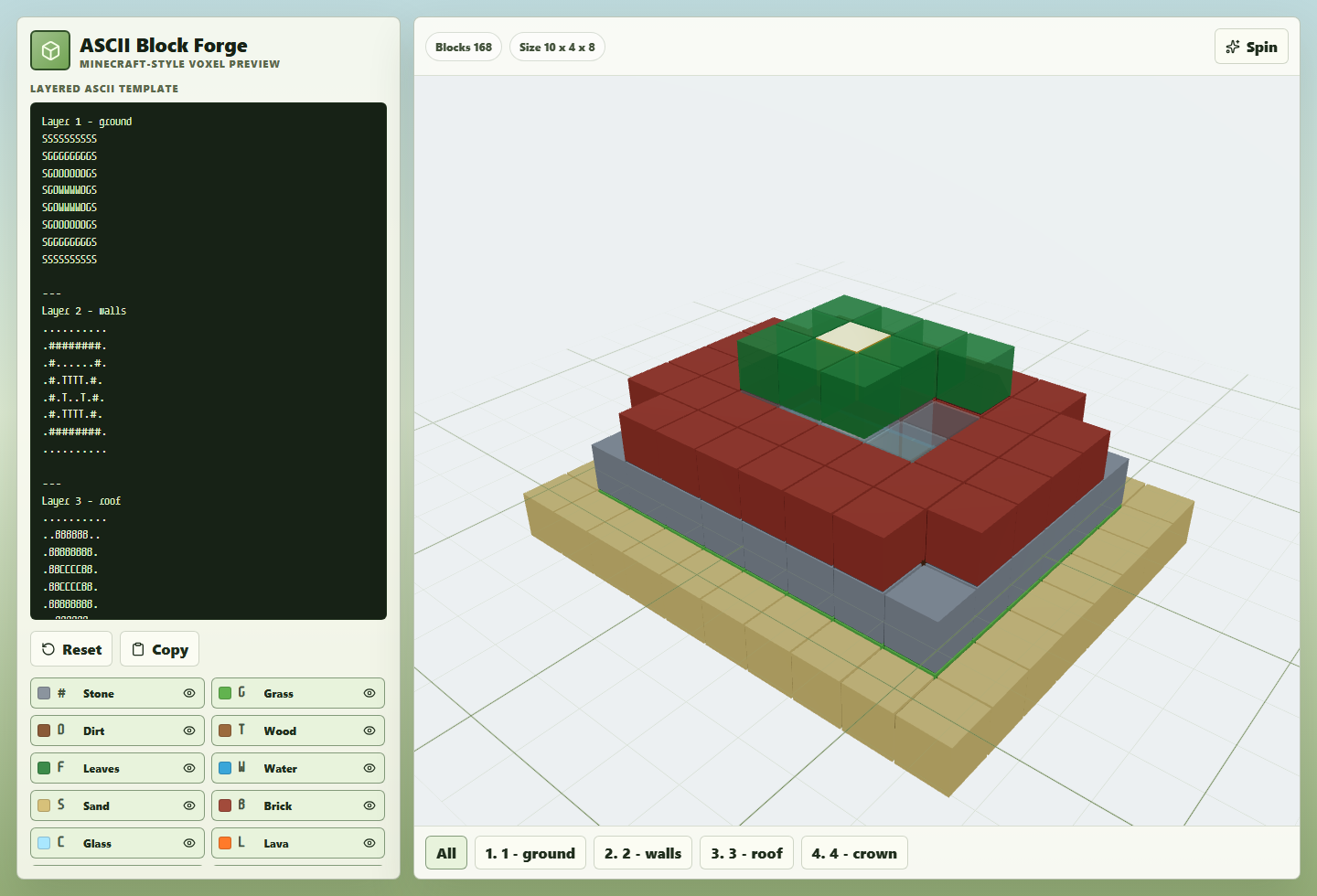 Voxel editor preview